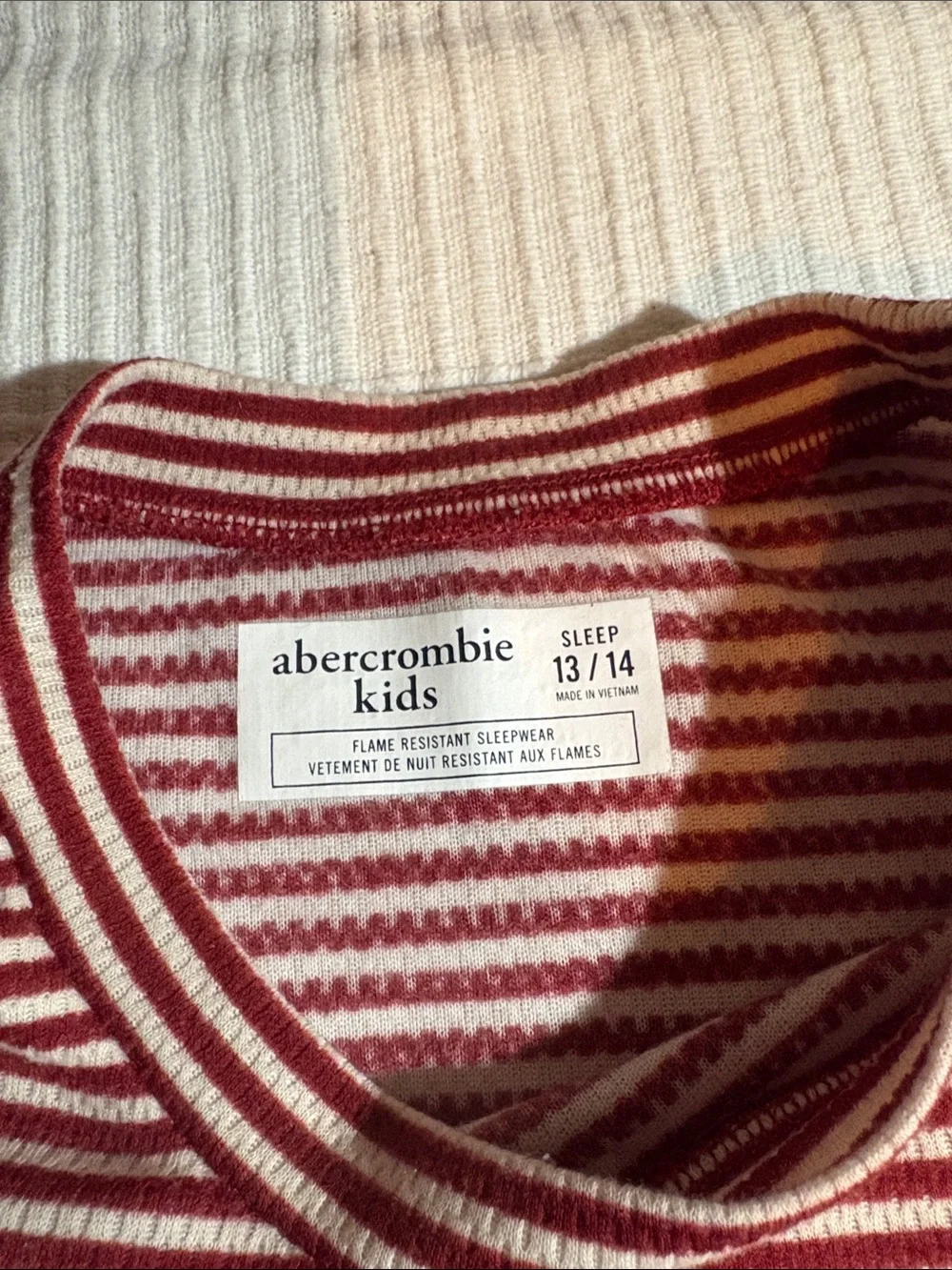 abercrombie kids Red & White Striped Long-Sleeve Top